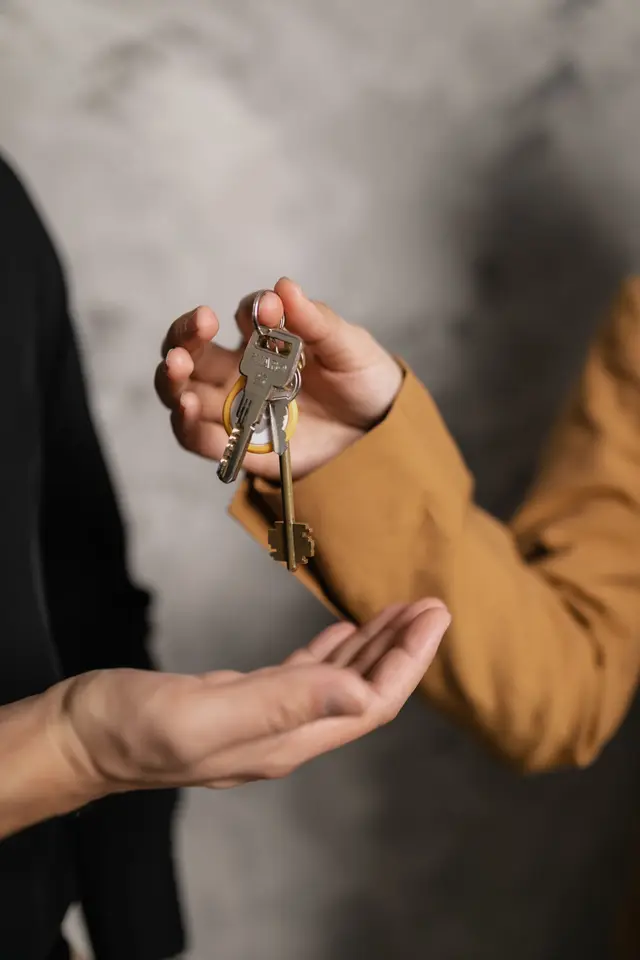 House keys being handed over for a new home